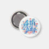Watercolor 4 juli Patriottisch Magneet (Voorkant / Achterkant)