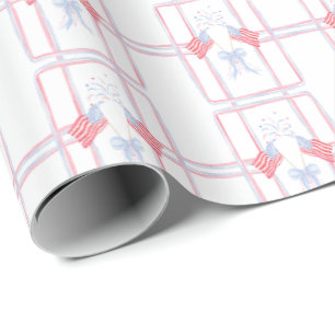 Watercolor 4 juli vuurwerk cadeaupapier