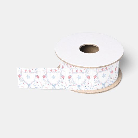 Watercolor 4 juli vuurwerk grosgrain lint (Spoel)