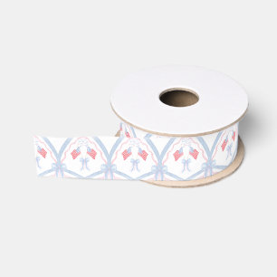 Watercolor 4 juli vuurwerk grosgrain lint
