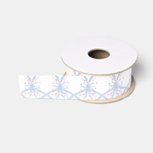 Watercolor 4 juli vuurwerk grosgrain lint
