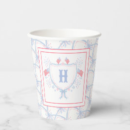 Watercolor 4 juli Vuurwerk Monogram Wapen Papieren Bekers