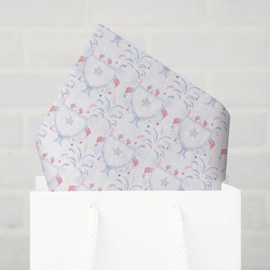 Watercolor 4 juli vuurwerk tissuepapier (Cadeauzakje)