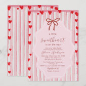 Watercolor a little sweet heart is on the way Baby Kaart (Voorkant / Achterkant)