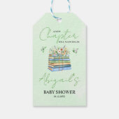 Watercolor A New Chapter Begins green baby shower  Cadeaulabel (Achterkant)