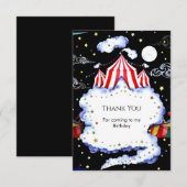 Watercolor Aangepaste Circus Verjaardag Bedankkaart (Voorkant / Achterkant)