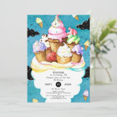 Watercolor Aangepaste Magische Ijsje Verjaardag Kaart (Staand voorkant)