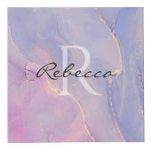 Watercolor Aangepaste Naam Monogram Kubus (Voorkant)