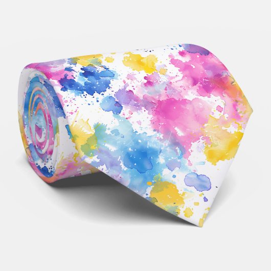 Watercolor Aangepaste stropdas (Opgerold)