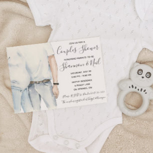 Watercolor Aankomende Ouders Baby Shower Kaart