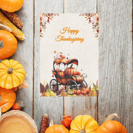 Watercolor Aanpasbare Vintage Thanksgiving  Feestdagenkaart