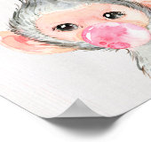 Watercolor Aap Safari Bubbel Nursery Kunstprint Poster (Hoek)