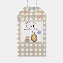 Watercolor Aardappel 1e verjaardag Cadeaulabel