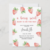 Watercolor Aardbei Baby Shower Kaart (Voorkant)
