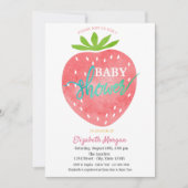 Watercolor Aardbei Baby Shower Kaart (Voorkant)