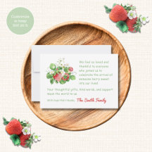 Watercolor Aardbei Bedankt Kaarten Baby Shower