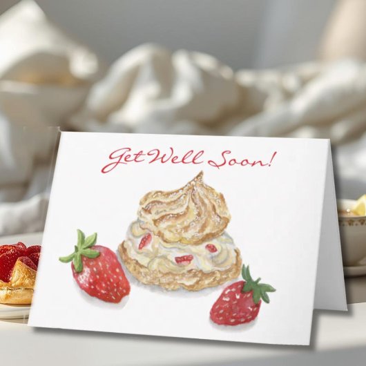 Watercolor Aardbei Beterschap Kaart