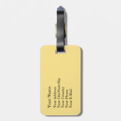 Watercolor Aardbei Blauwe Bes Patroon op Geel Bagagelabel (Achterkant verticaal)