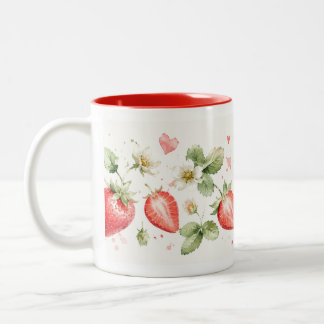 Watercolor Aardbei Botanische Mok