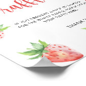 Watercolor Aardbei - luierspel Poster (Hoek)