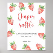 Watercolor Aardbei - luierspel Poster (Voorkant)