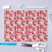 Watercolor Aardbei Roze Patroon Decoupage Tissuepapier (Craft)