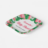 Watercolor Aardbei Zoete Baby Shower Papieren Bordje (Gebogen)