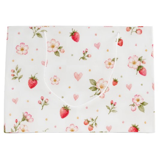 Watercolor Aardbeien Cadeautas (Voorkant)