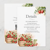 Watercolor Aardbeien Informatiekaartje (Voorkant / Achterkant)