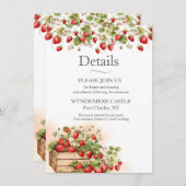 Watercolor Aardbeien Informatiekaartje (Voorkant / Achterkant)