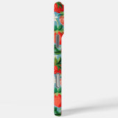 Watercolor Aardbeien Op Blauwe Monogram Case-Mate iPhone Case (Achterkant / Rechts)