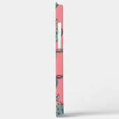 Watercolor Aardbeien Roze Blauw Monogram   Case-Mate iPhone Case (Achterkant / Links)