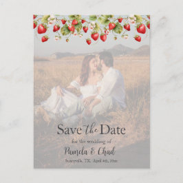 Watercolor Aardbeien Save the Date Foto Briefkaart