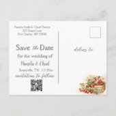 Watercolor Aardbeien Save the Date Foto Briefkaart (Achterkant)