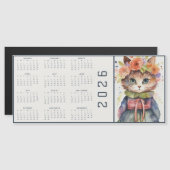 Watercolor Abstract Cat Dressed Florals Calendar (Voorkant / Achterkant)