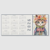 Watercolor Abstract Cat Dressed Florals Calendar (Voorkant)