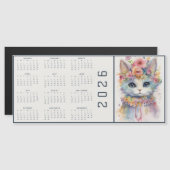 Watercolor Abstract Cat Dressed Florals Calendar (Voorkant / Achterkant)