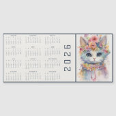 Watercolor Abstract Cat Dressed Florals Calendar (Voorkant)