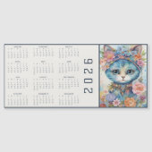 Watercolor Abstract Cat Dressed Florals Calendar (Voorkant)