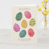 Watercolor Abstract Easter Egg Greeting Card Kaart (Gele Bloem)
