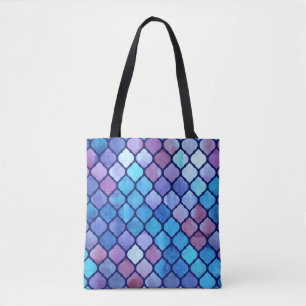 Watercolor Abstract Geometrische Arabische Tegels Tote Bag