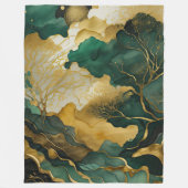 Watercolor Abstract Landschapschilderkunst Goud Fleece Deken (Voorkant)