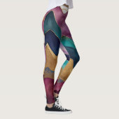 Watercolor Abstract Landschapschilderkunst Goud Leggings (Rechts)