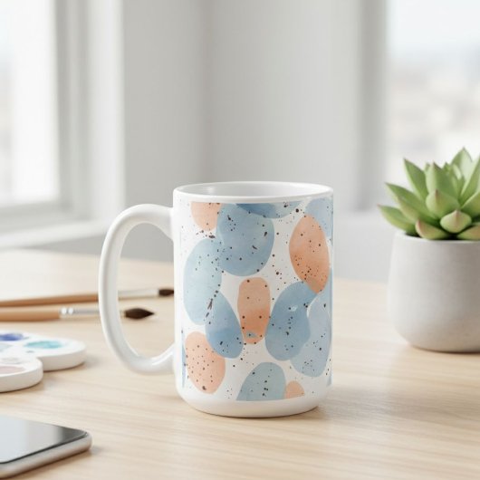 Watercolor Abstract Pebble Shapes Pattern Coffee Koffiemok
