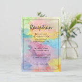 Watercolor Abstract Whimsical Kleurrijke Ontvangst Informatiekaartje (Staand voorkant)