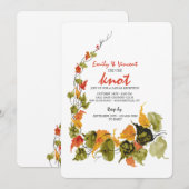 Watercolor Abstracte Bladeren Trouwreceptie Kaart (Voorkant / Achterkant)