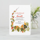 Watercolor Abstracte Bladeren Trouwreceptie Kaart (Staand voorkant)