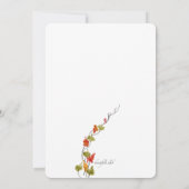 Watercolor Abstracte Bladeren Trouwreceptie Kaart (Achterkant)