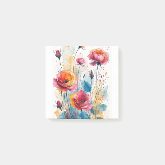 Watercolor Abstracte Kunst Telefoonhoes Post-it® Notes (Voorkant)