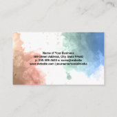 Watercolor Achtergrond | Schaar | Kapsel Visitekaartje (Achterkant)